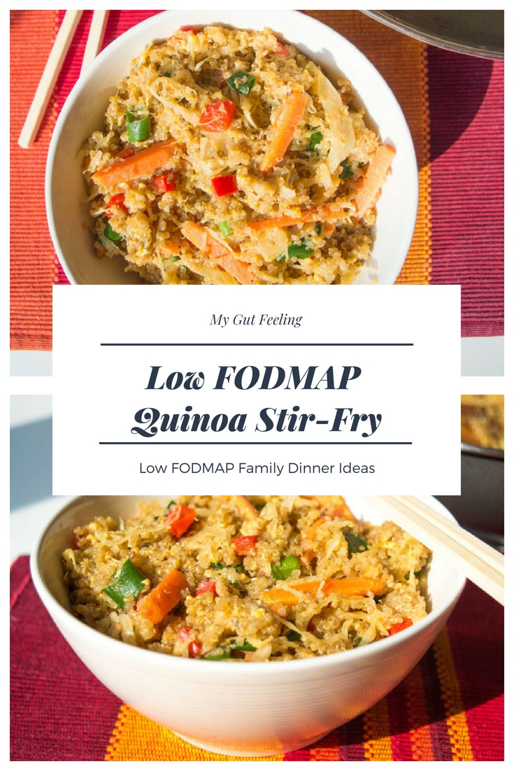 Low fodmap quinoa stir fry dinner recipe idea