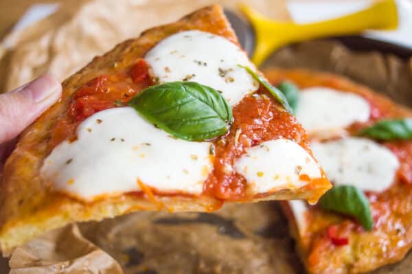 Low FODMAP Pizza Margherita with Zucchini Crust