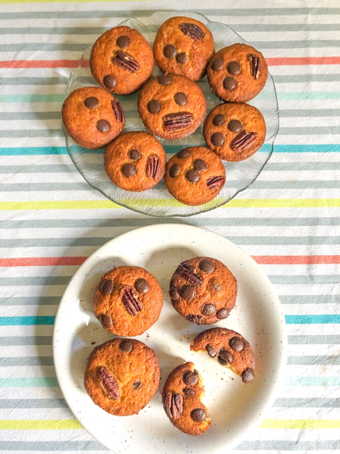 two plates filled with muffins