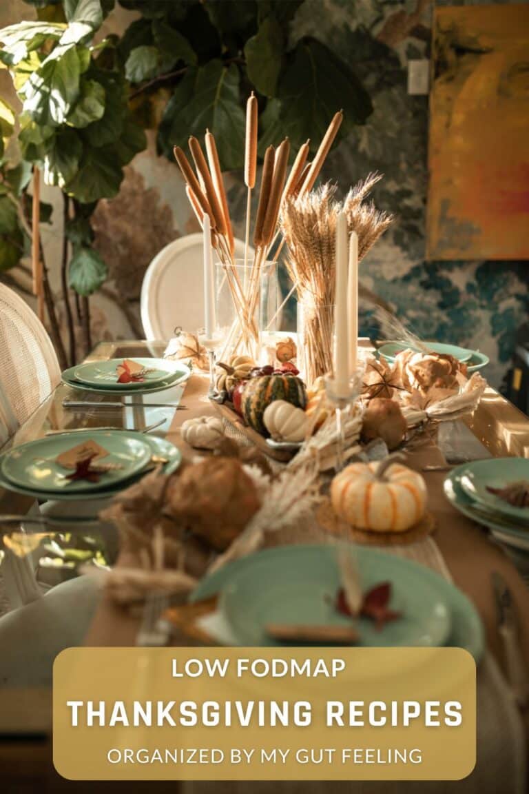 Thanksgiving table with low fodmap recipes